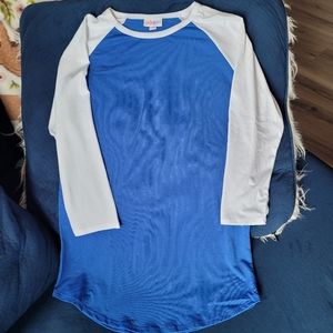 Lularoe Randy Shirt Blue & White